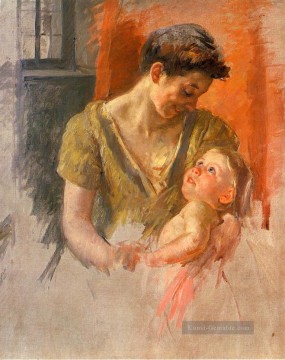 Mutter und Kind in Sie Mütter Kinder Mary Cassatt Lächeln Ölgemälde